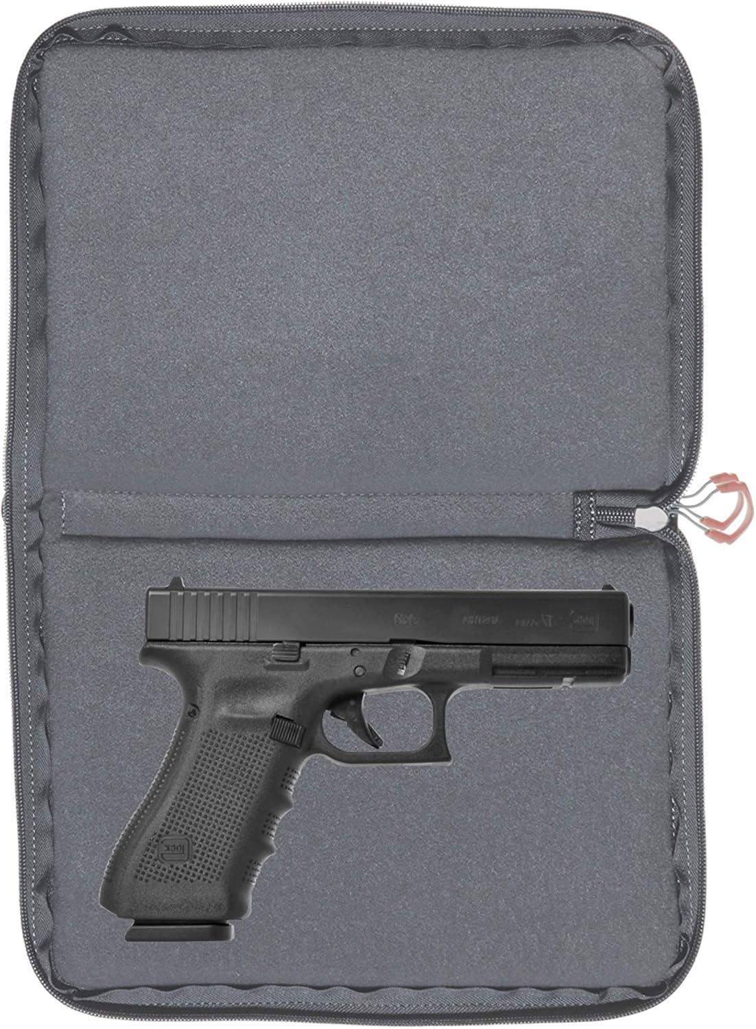 image:imageAUTOFIT DELUXE HANDGUN CASE 11INGrayRed