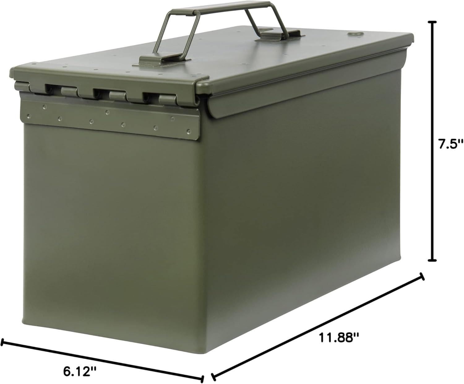 image:imageAllen Company Classic Steel Ammo Box Lockable amp Waterproof Lid 2 Sizes 30 50 Caliber Army Green50 Caliber Pack of 1