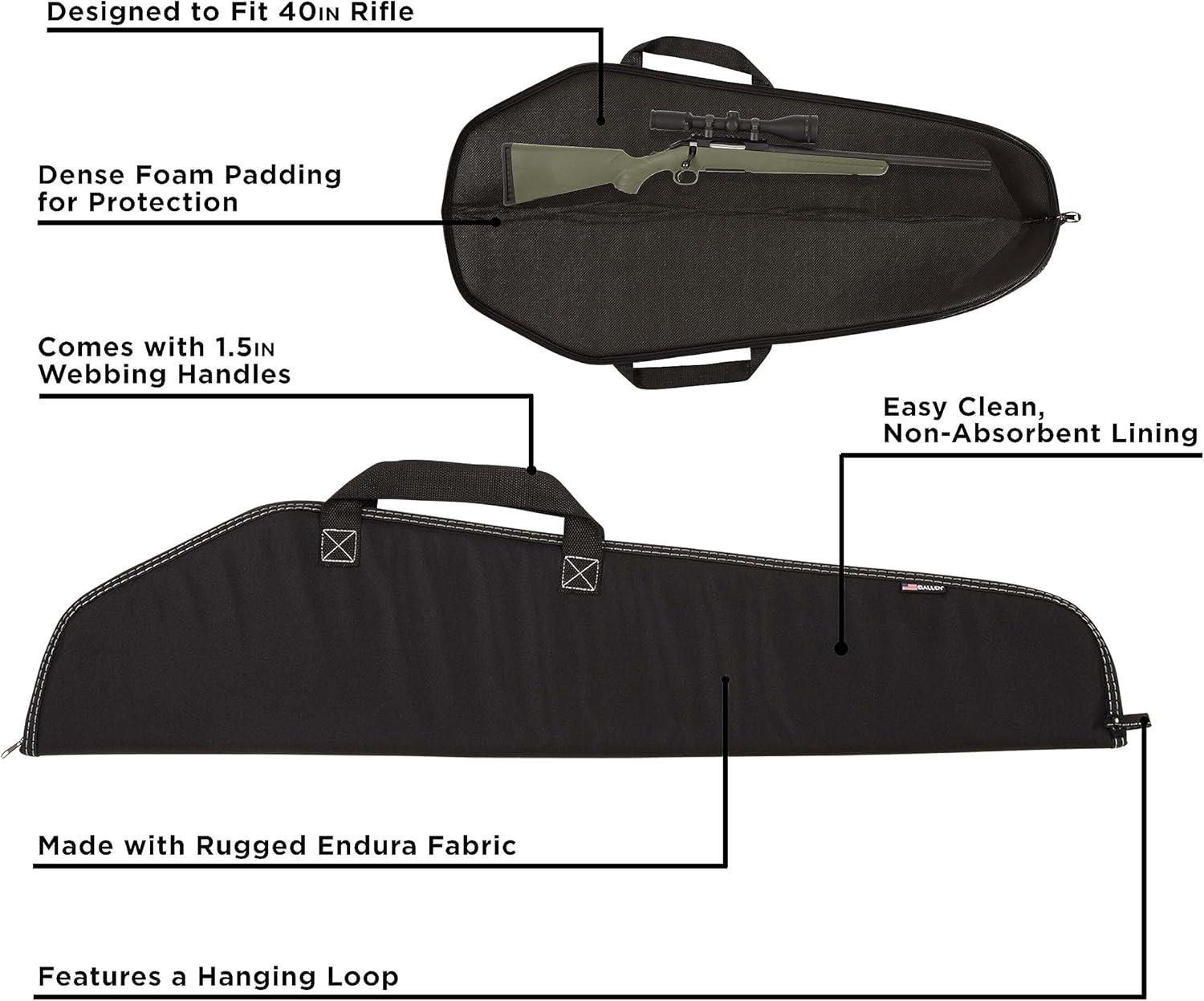 image:imageAllen Company Durango Rifle Case 40Inch Soft Gun Bag Hunting and Shooting Accessories 15inch Webbing Handles and a Hanging Loop Black
