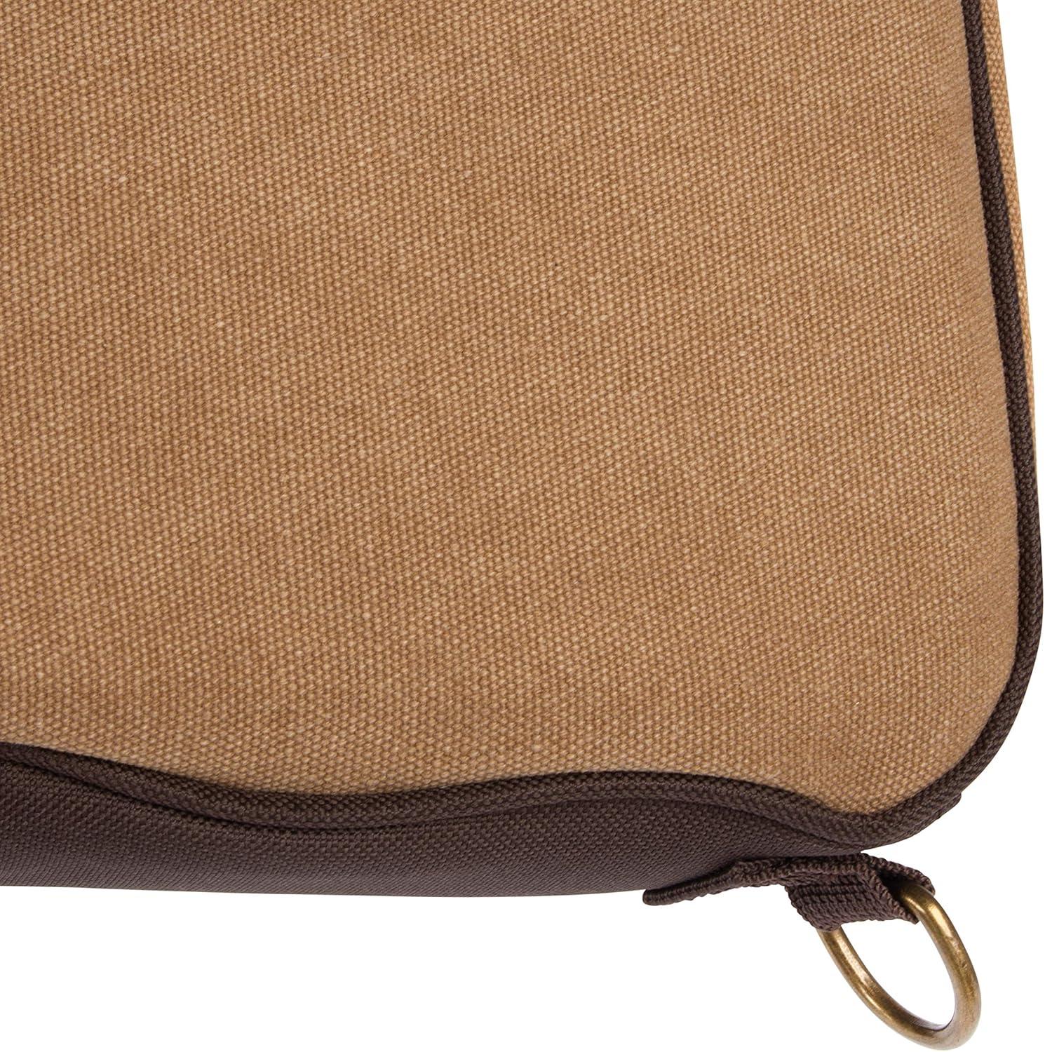 image:imageAllen Company Humbolt 52Inch Shotgun Case Cotton Canvas Gun Case with Quilted Interior Padded Wrap Handle Shell Loops amp Storage Pockets TanBrown