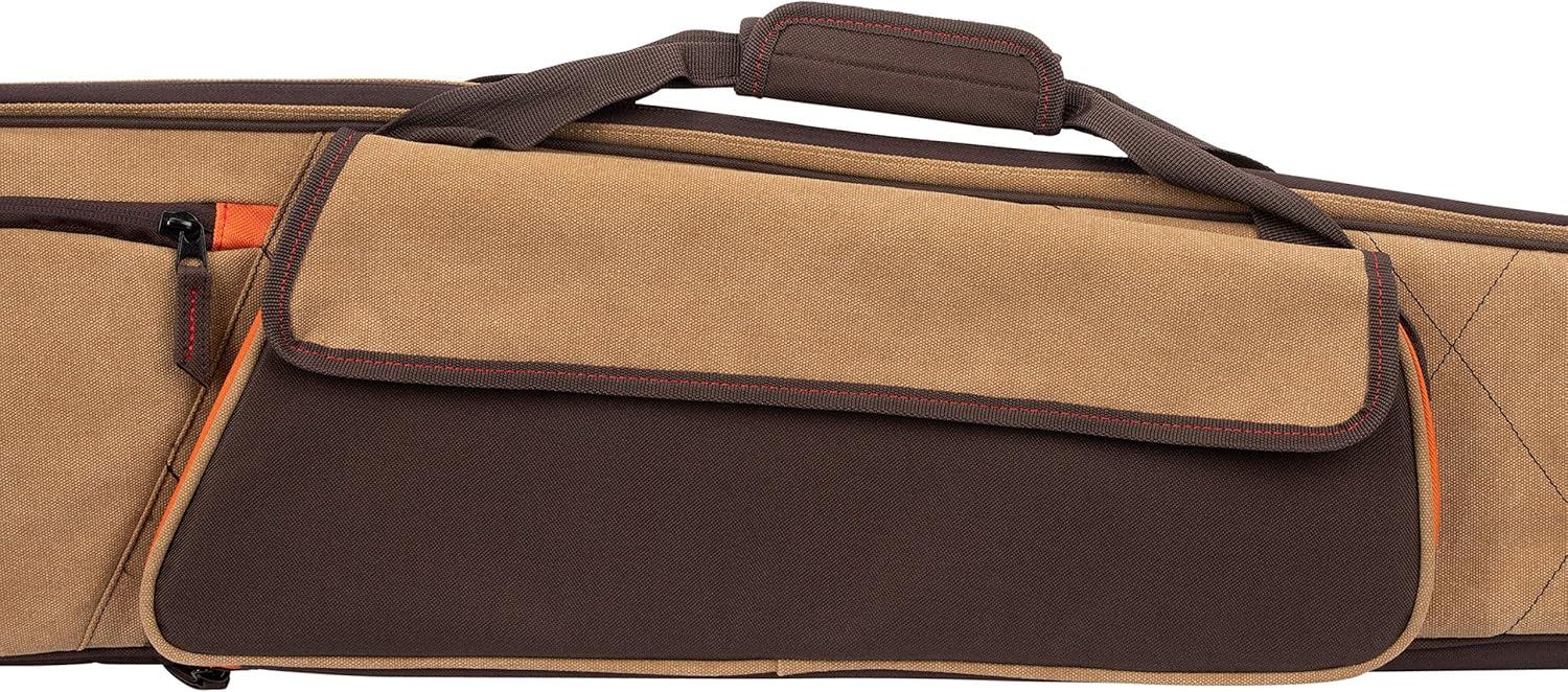 image:imageAllen Company Humbolt 52Inch Shotgun Case Cotton Canvas Gun Case with Quilted Interior Padded Wrap Handle Shell Loops amp Storage Pockets TanBrown