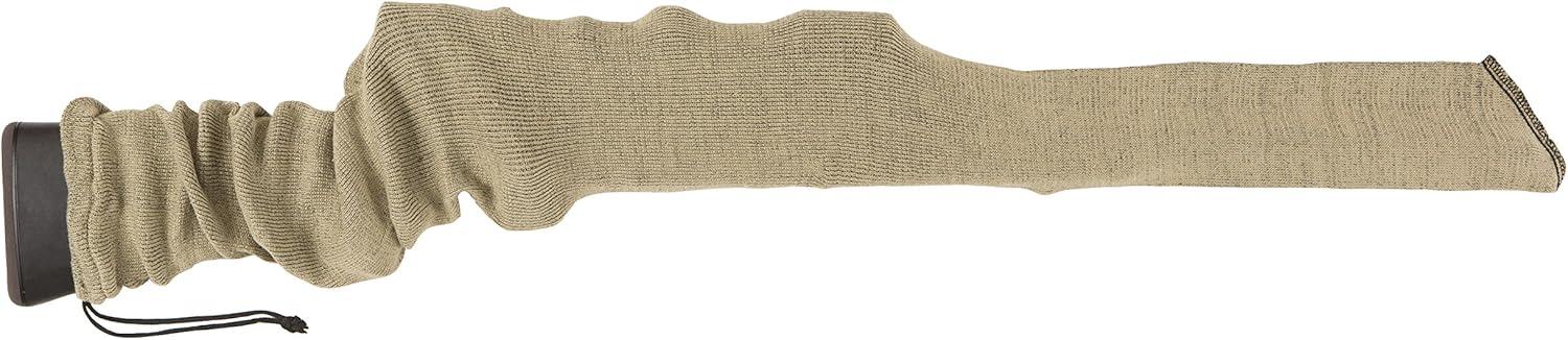 image:imageAllen Company Knit Gun Sock for RifleShotguns With or Without Scope AntiRust and SiliconeTreated for Gun Safe Bag and Case Storage Drawstring Closure 52 Gray 3 PackTan