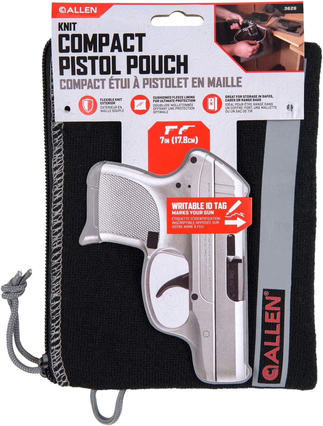 image:imageAllen Company Lockable Handgun Storage Pouch with Writeable ID Label Compact 5 to 7 Handguns Black