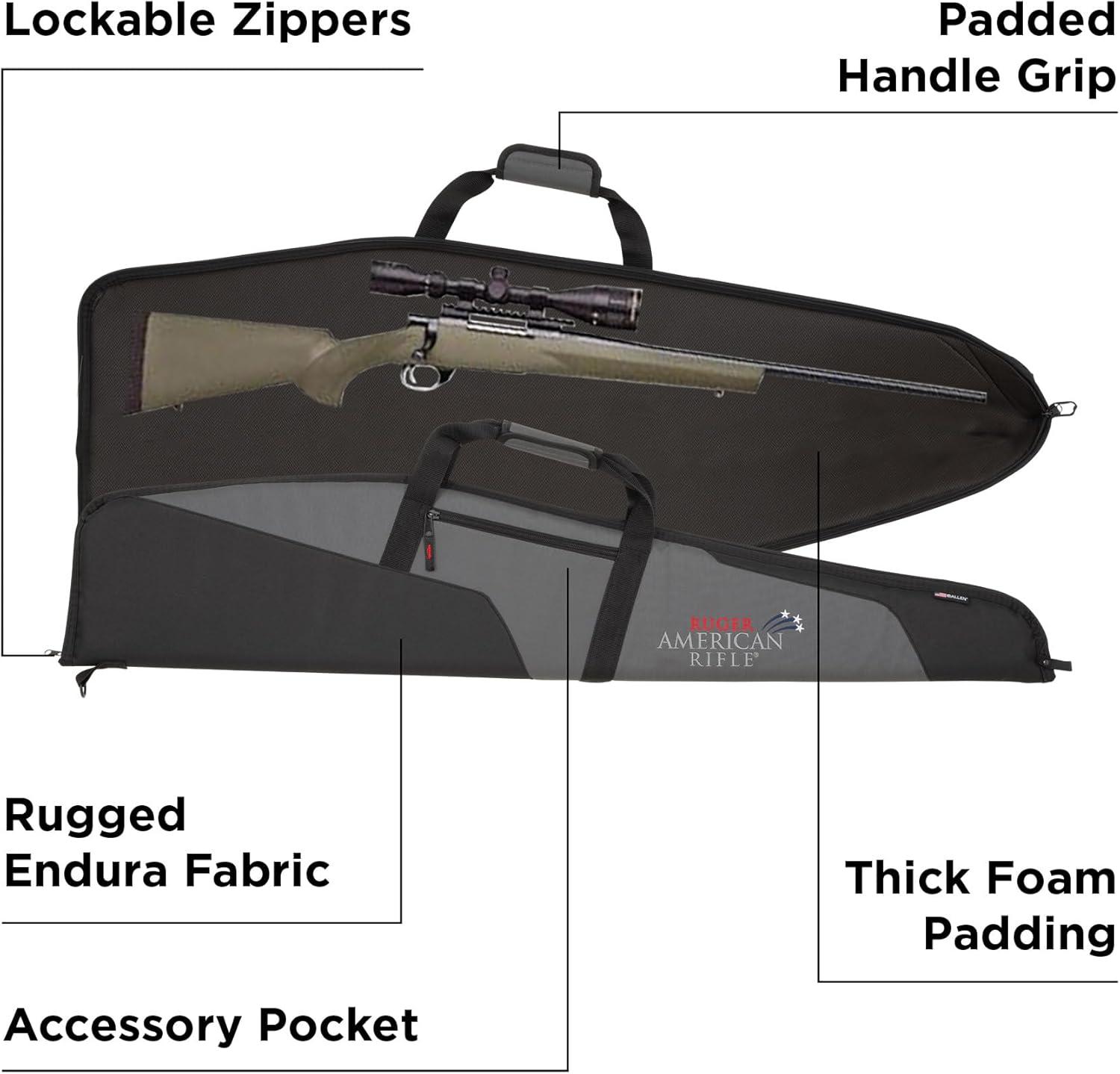 image:imageAllen Company Ruger Rifle Case American Flag Scoped Soft Gun Case Patriotic Gun Bag Lockable Gun Case 46IN Cases for Rifles with or Without Scope OptionsNon Scoped Rifles