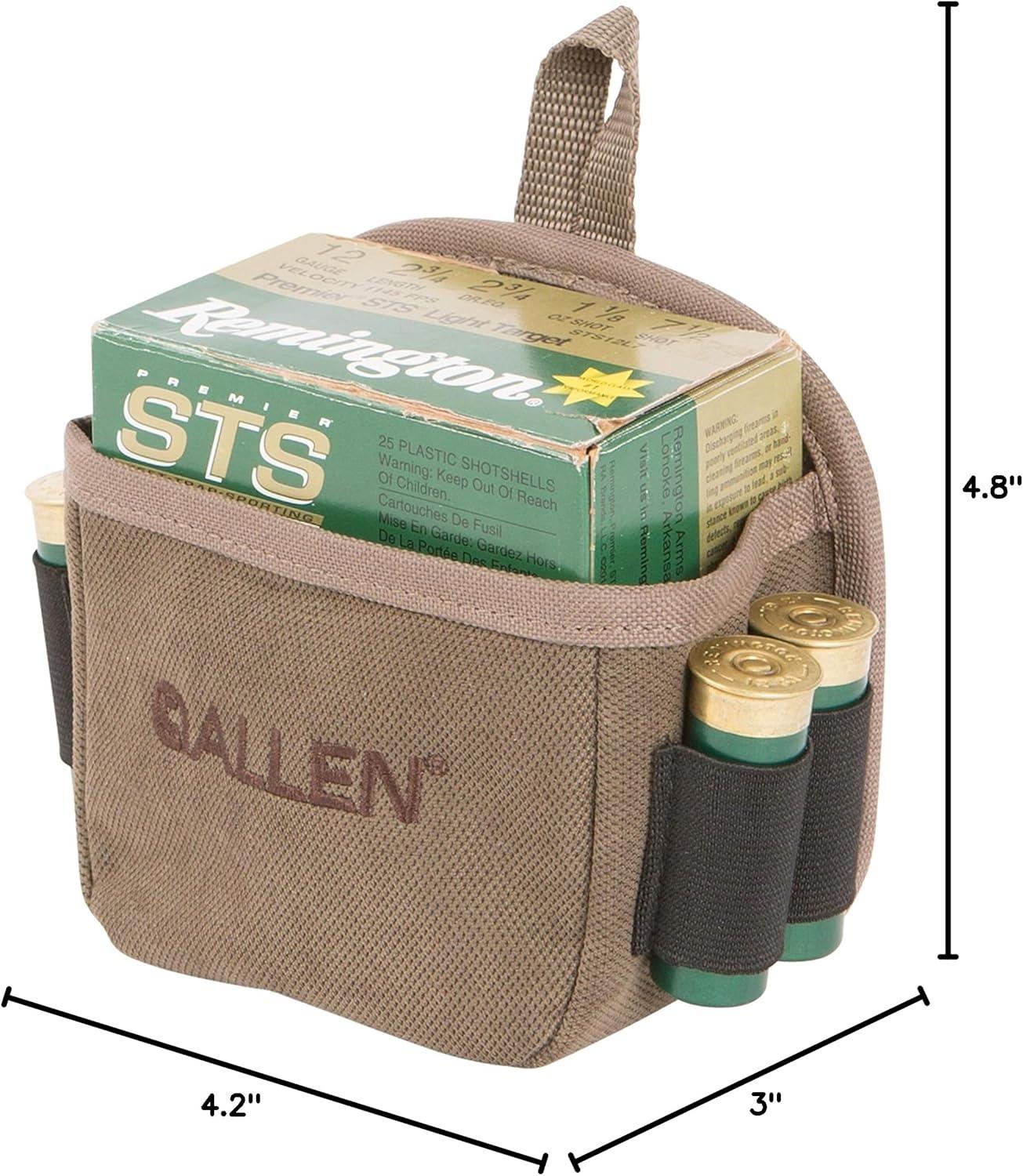 image:imageAllen Company Shotgun Shell Pouch Clay Trap and Skeet Shooting Accessories Hunting and Gun Range Gear Soft Canvas Design Tan