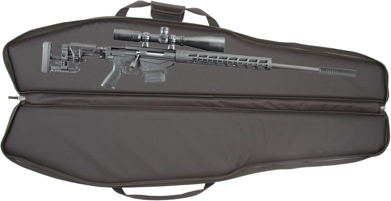image:imageAllen Company Tactical Rifle Case Padded Scoped Rifle Bag Long Gun Soft Case with Padded Suppressor Pocket 55IN Long Case Velocity Black or Camo OptionsBlack