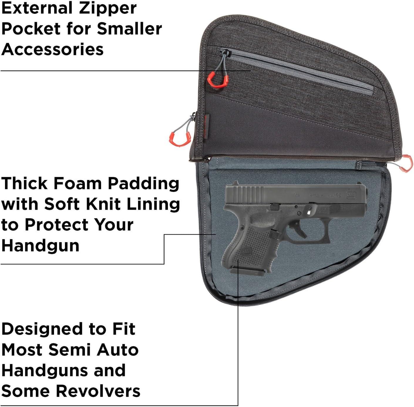 image:imageAutoFit Handgun Case 9 Inch BlackGrayRed
