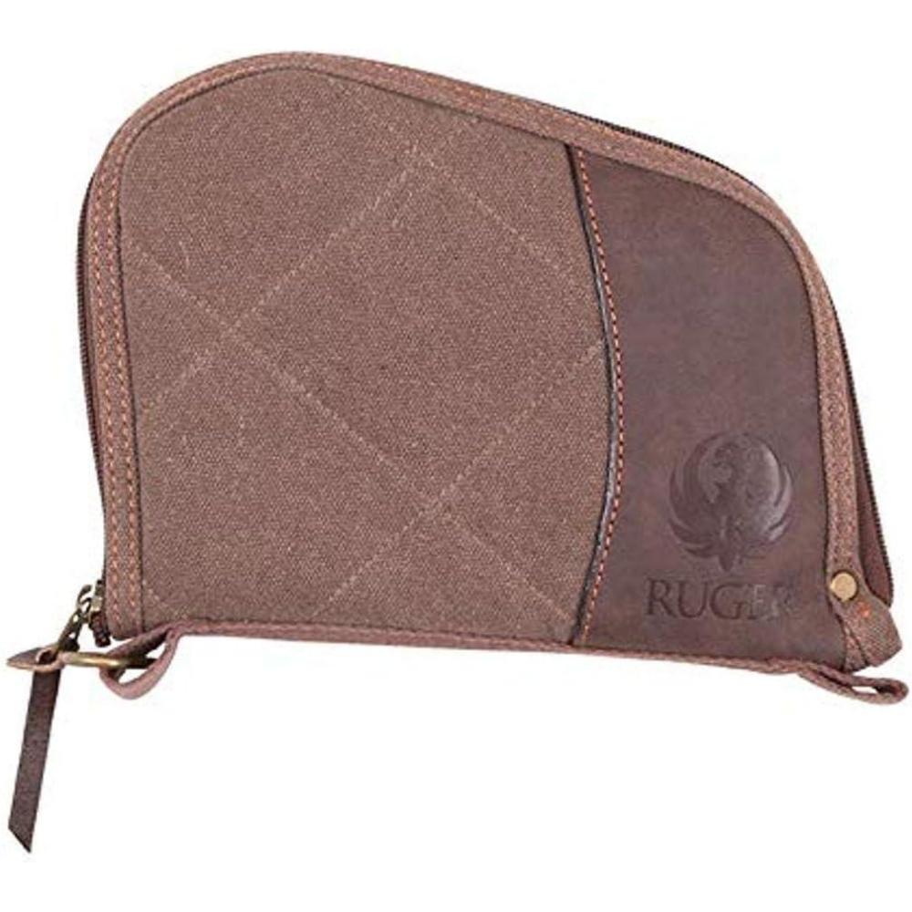 image:imageAllen Company Ruger Prescott HandgunPistol Attache and Rifle Gun Case 48 inches Universal Lockable Quilted Cotton Canvas with Leather Trim BrownHandgunPistol Case