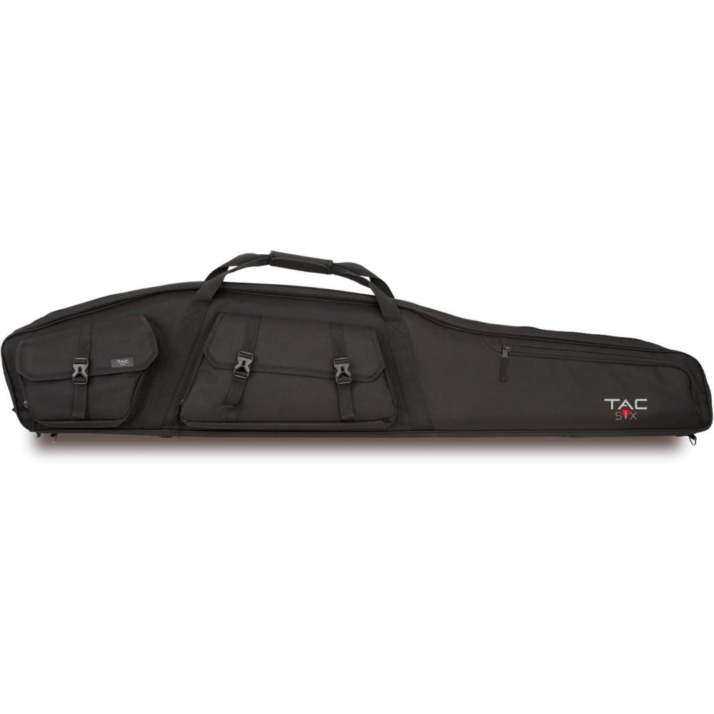 image:imageAllen Company Tactical Rifle Case Padded Scoped Rifle Bag Long Gun Soft Case with Padded Suppressor Pocket 55IN Long Case Velocity Black or Camo OptionsBlack