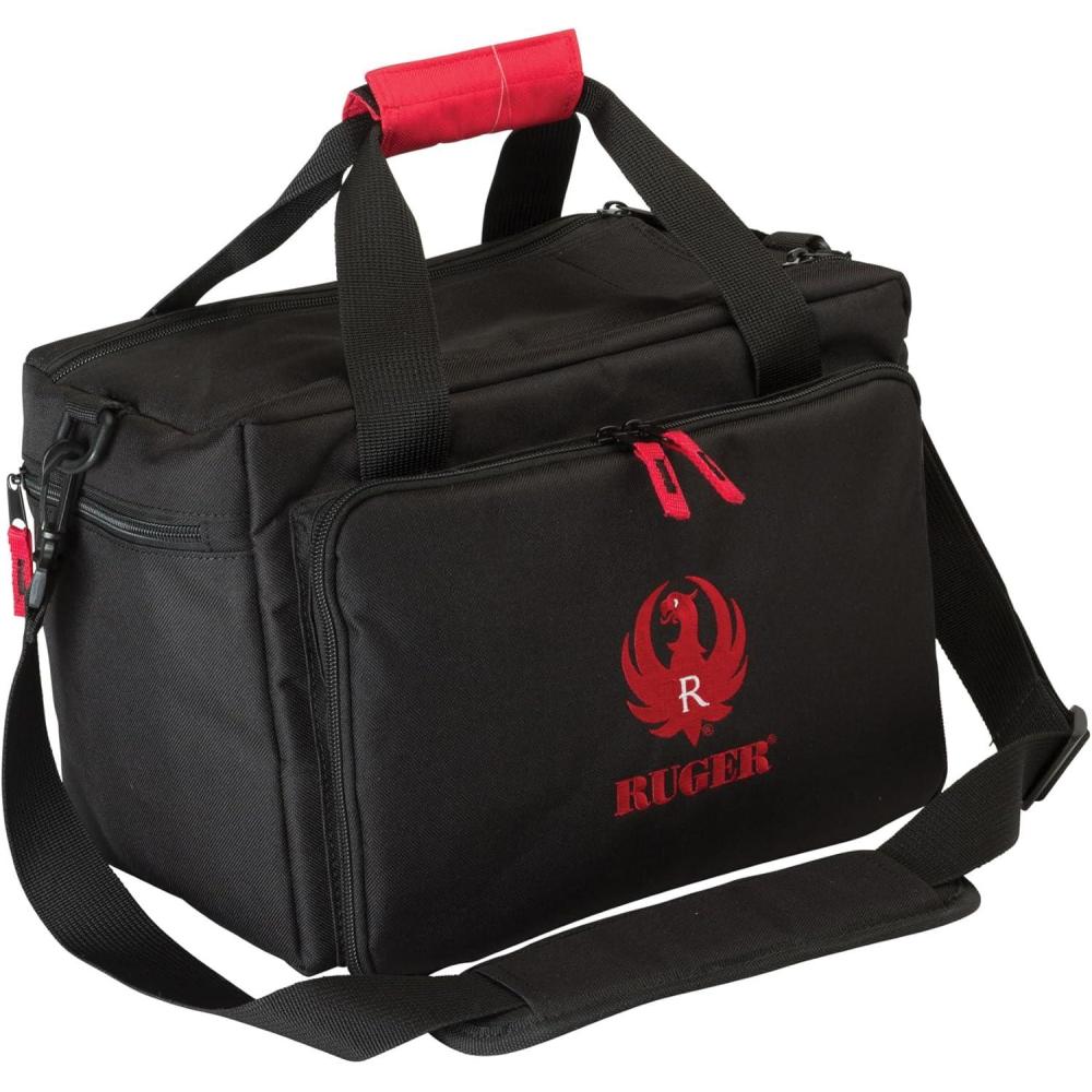 image:imageRuger Shooting Range Bag by Allen Company Tactical Gun Case w Pistol Rug and 6 Mag Pockets MOLLE Compatible 115 x 7 Black