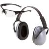 Passive Earmuff and Shooting Safety Glasses Eye and Ear Protection Combo Set, Glasses: ANSI Z87.1+ Impact Resistance, With Padded Nose / Muffs: NRR 23DB, Adjustable Sizing, Clear and Gray