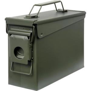 Allen Company Classic Steel Ammo Box, Lockable & Waterproof Lid, 2 Sizes: .30 / .50 Caliber, Army Green(.30 Caliber (Pack of 1))