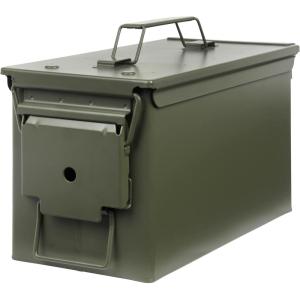 Allen Company Classic Steel Ammo Box, Lockable & Waterproof Lid, 2 Sizes: .30 / .50 Caliber, Army Green(.50 Caliber (Pack of 1))