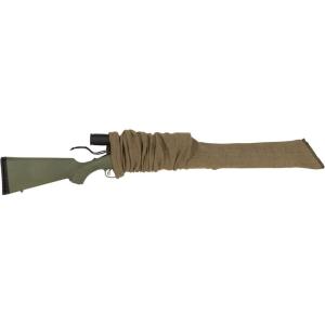 Allen Company Knit Gun Sock for Rifle/Shotguns With or Without Scope – Anti-Rust and Silicone-Treated for Gun Safe, Bag, and Case Storage – Drawstring Closure – 52″ Gray – 3 Pack(Tan)
