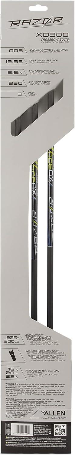 image:imageAC ALLENRazor MOA100 Archery Crossbow Bolt 20Inch by Allen 4 PackBlack