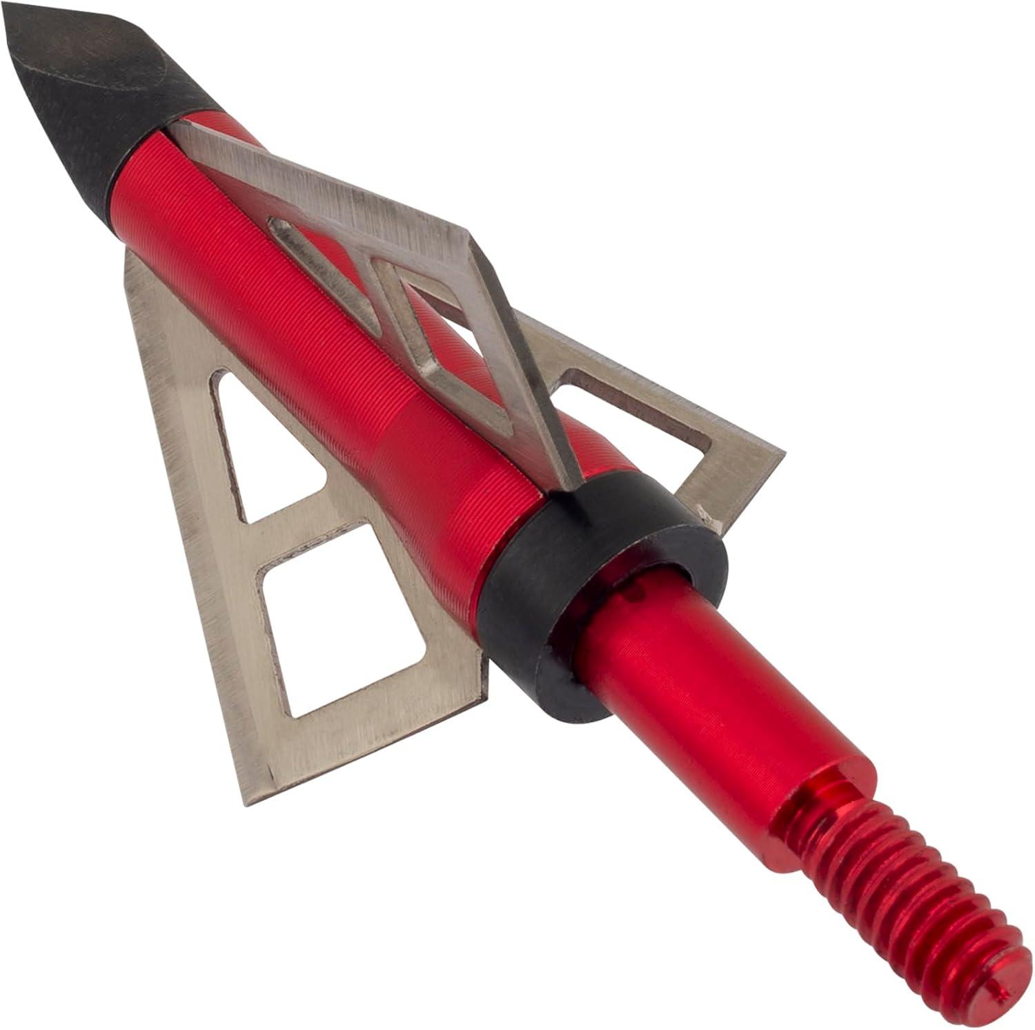 image:imageAllen Company Photon Hunting Broadhead 1125 inches Cutting Diameter 100125 Grain Aluminum Ferrule Stout 032 inch Thick Stainless Steel Blades Carbon Steel Chisle Tip125 Gra