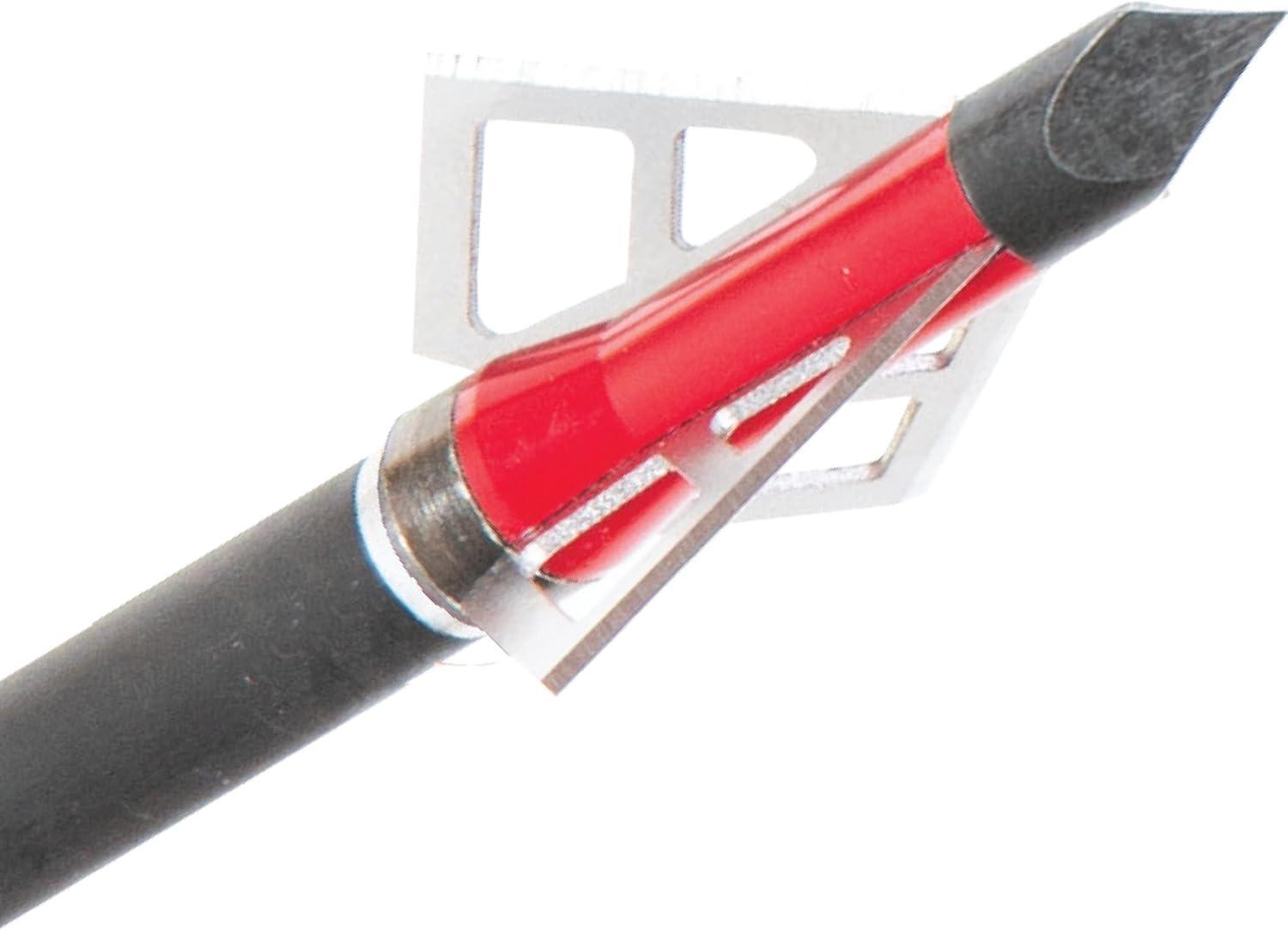 image:imageAllen Company Photon Hunting Broadhead 1125 inches Cutting Diameter 100125 Grain Aluminum Ferrule Stout 032 inch Thick Stainless Steel Blades Carbon Steel Chisle Tip100 Gra