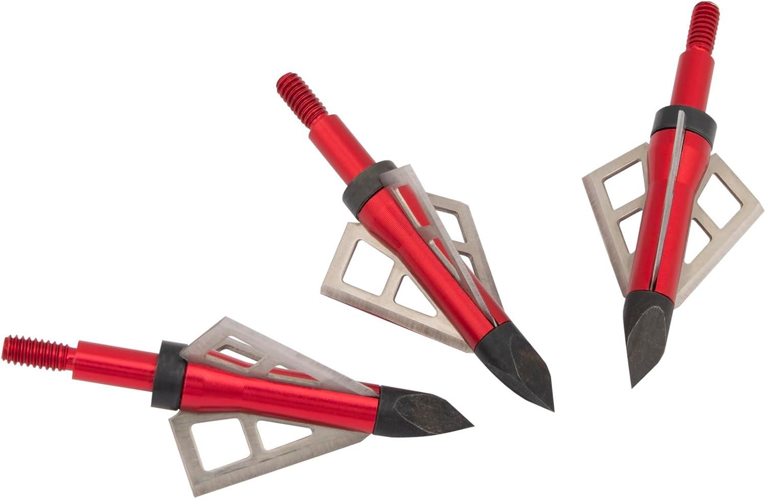 image:imageAllen Company Photon Hunting Broadhead 1125 inches Cutting Diameter 100125 Grain Aluminum Ferrule Stout 032 inch Thick Stainless Steel Blades Carbon Steel Chisle Tip100 Gra