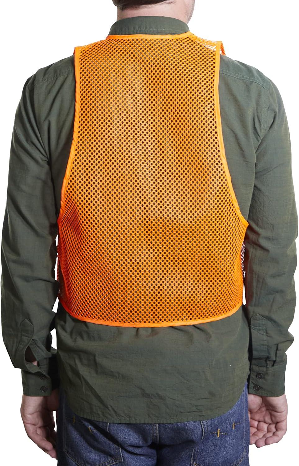 image:imageAllen Company Adult Blaze Orange Mesh Hunting Vest with a FrontTie Closure HighVisibility Saftey Gear for Men and Women Fits over Clothes and Jacket One size