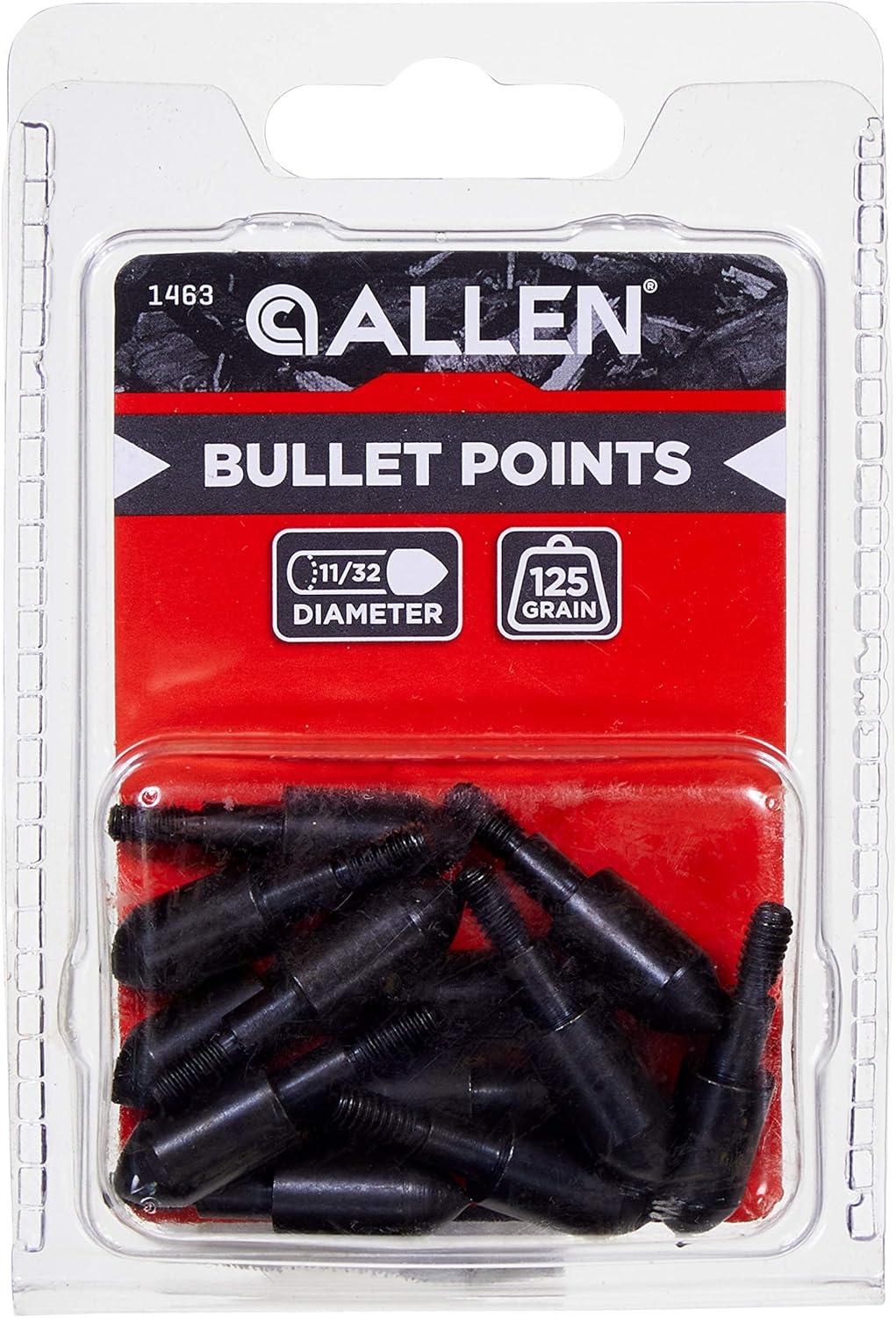 image:imageAllen Company Archery Bullet Points Soft Arrow Tips for Target Practice ScrewOn Design Reduces Wear and Tear on Targets Multiple SizesGrain 12Pack Black1132 Inch 125 Gra