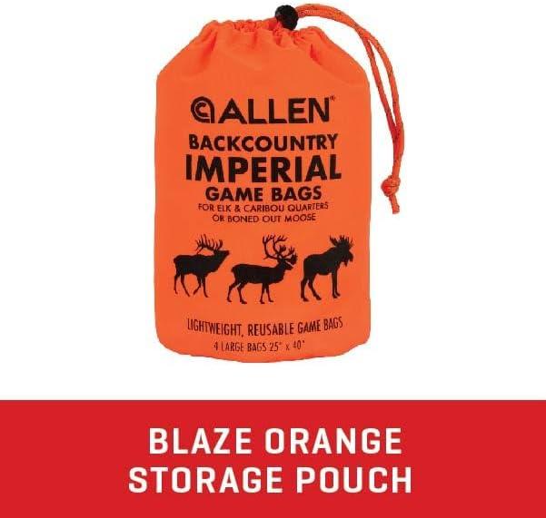 image:imageAllen Company Backcountry Quarter Bag Reusable HeavyDuty Drawstring Hunting Meat Bags Durable Big Game Bags for Elk Caribou Deer 4Pack 40L x 25W White1 Count Pack of 4
