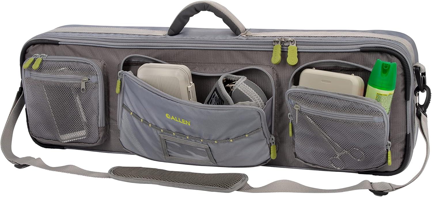 image:imageAllen Company Cottonwood Fly Fishing Rod amp Gear Bag Case Hold up to 4 Fishing Rods HeavyDuty Honeycomb Frame GrayLime or Olive GreenGrayLime