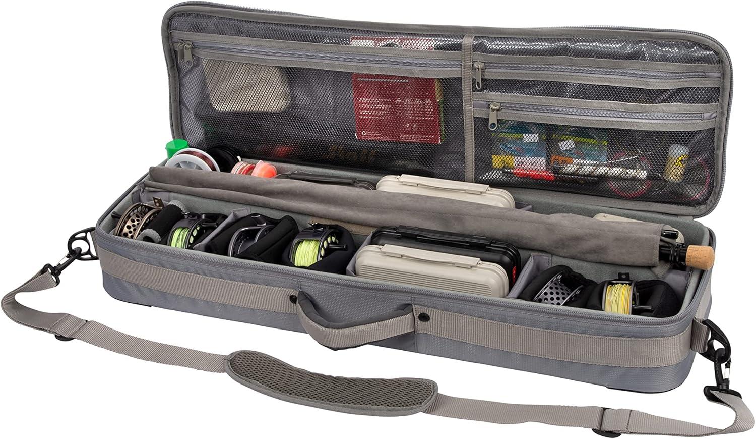 image:imageAllen Company Cottonwood Fly Fishing Rod amp Gear Bag Case Hold up to 4 Fishing Rods HeavyDuty Honeycomb Frame GrayLime or Olive GreenGrayLime