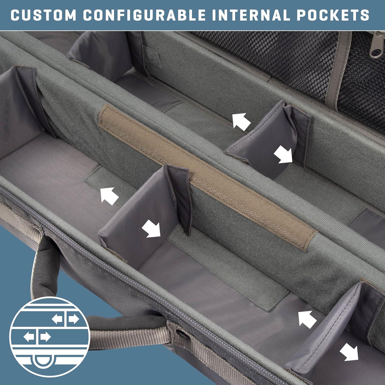 image:imageAllen Company Cottonwood Fly Fishing Rod amp Gear Bag Case Hold up to 4 Fishing Rods HeavyDuty Honeycomb Frame GrayLime or Olive GreenGrayLime