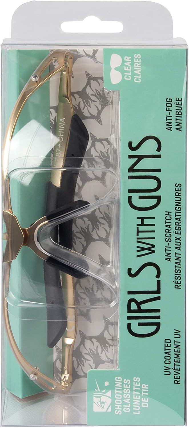 image:imageAllen Company Girls with Guns Afire Protective Shooting Safety Glasses Clear Lenses AntiScratchFogUV Coated ANSI Z87 amp CE Rated Gold