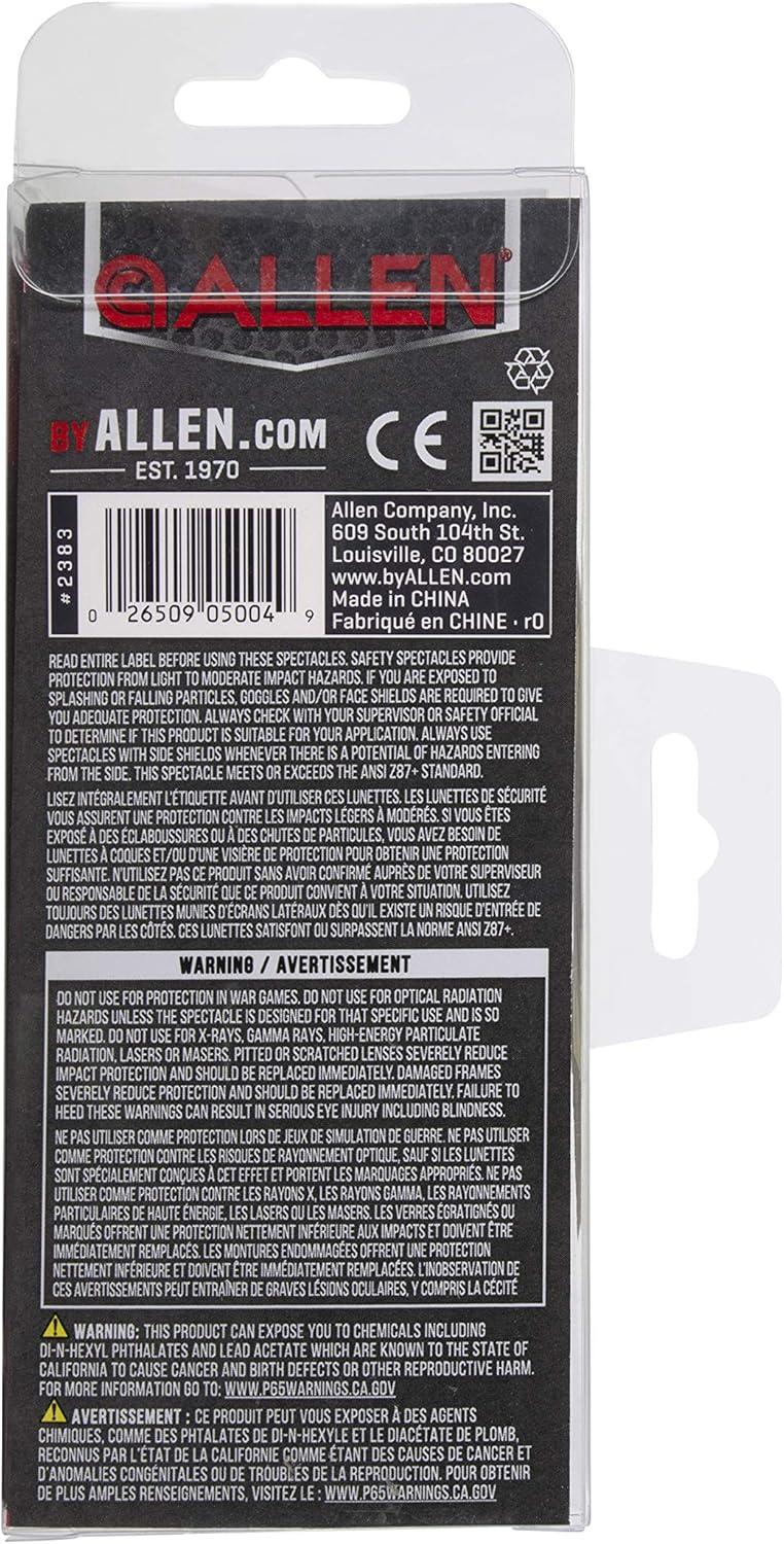 image:imageAllen Company Outlook Shooting Safety Glasses Clear Lenses ANSI Z871 amp CE Rated