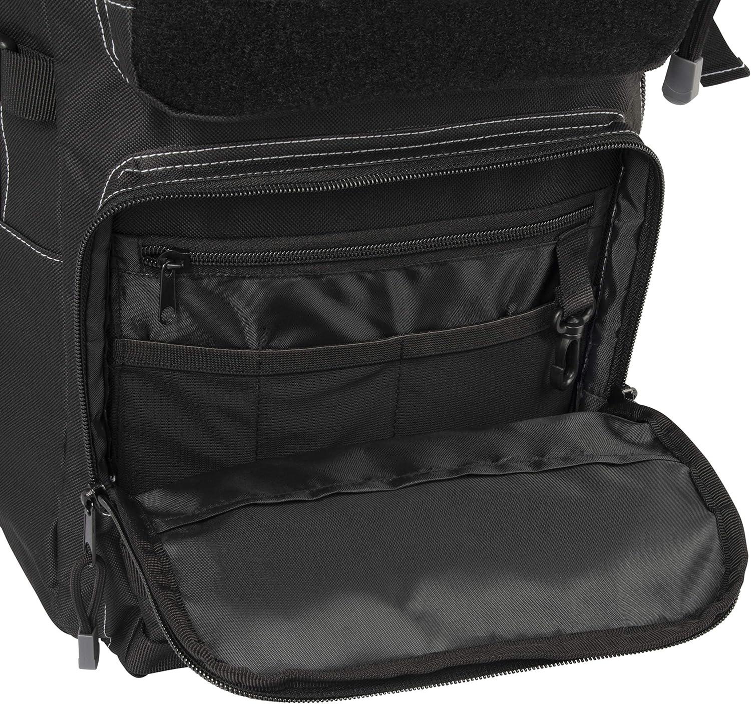 image:imageAllen Company TacSix Berm Tactical Backpack Customizable MOLLE Connection System with Padded Laptop Sleeve 11 L x 9 W 17 H inches 1683 cuin 276 liters Black one Size