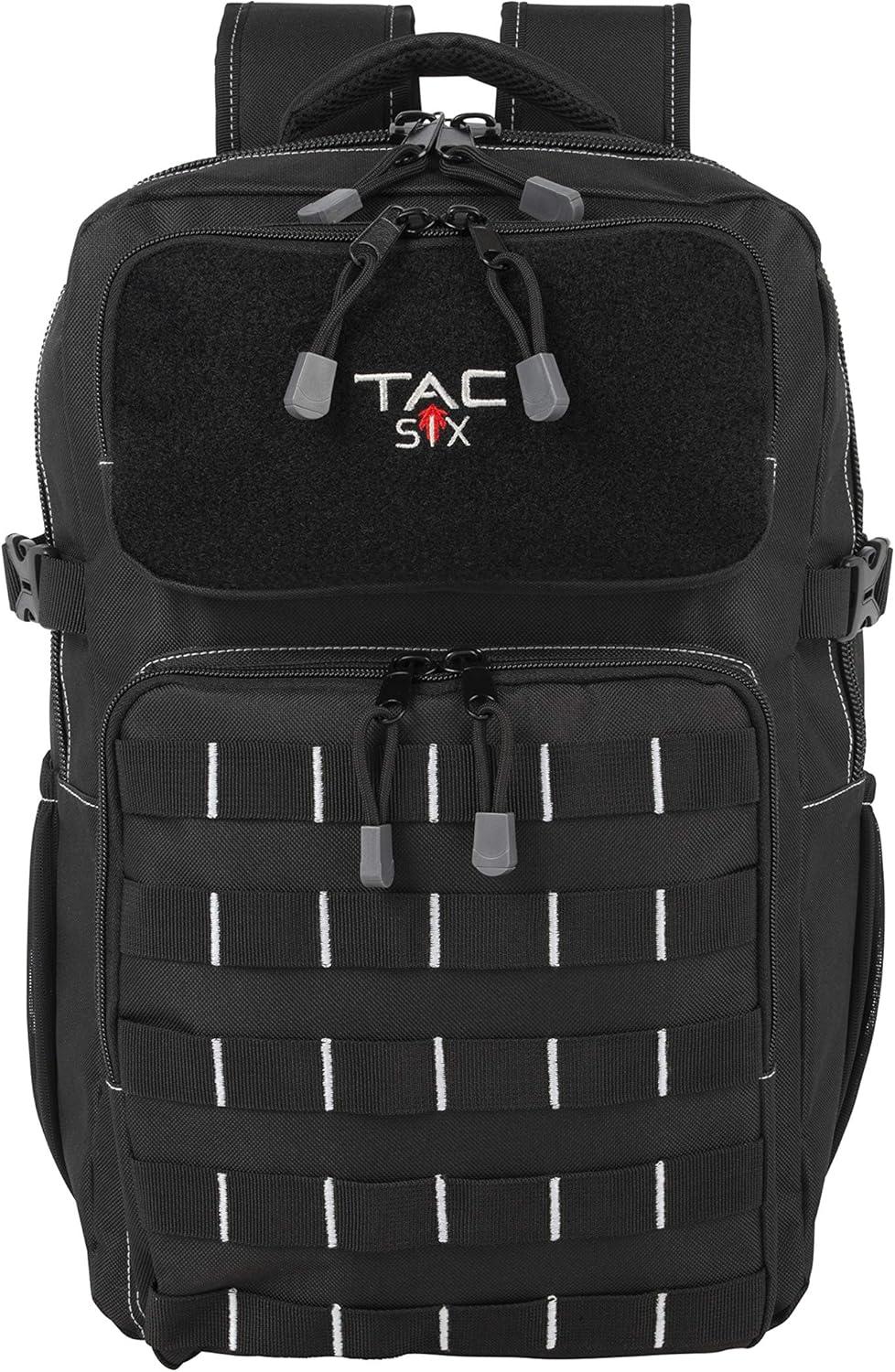 image:imageAllen Company TacSix Berm Tactical Backpack Customizable MOLLE Connection System with Padded Laptop Sleeve 11 L x 9 W 17 H inches 1683 cuin 276 liters Black one Size