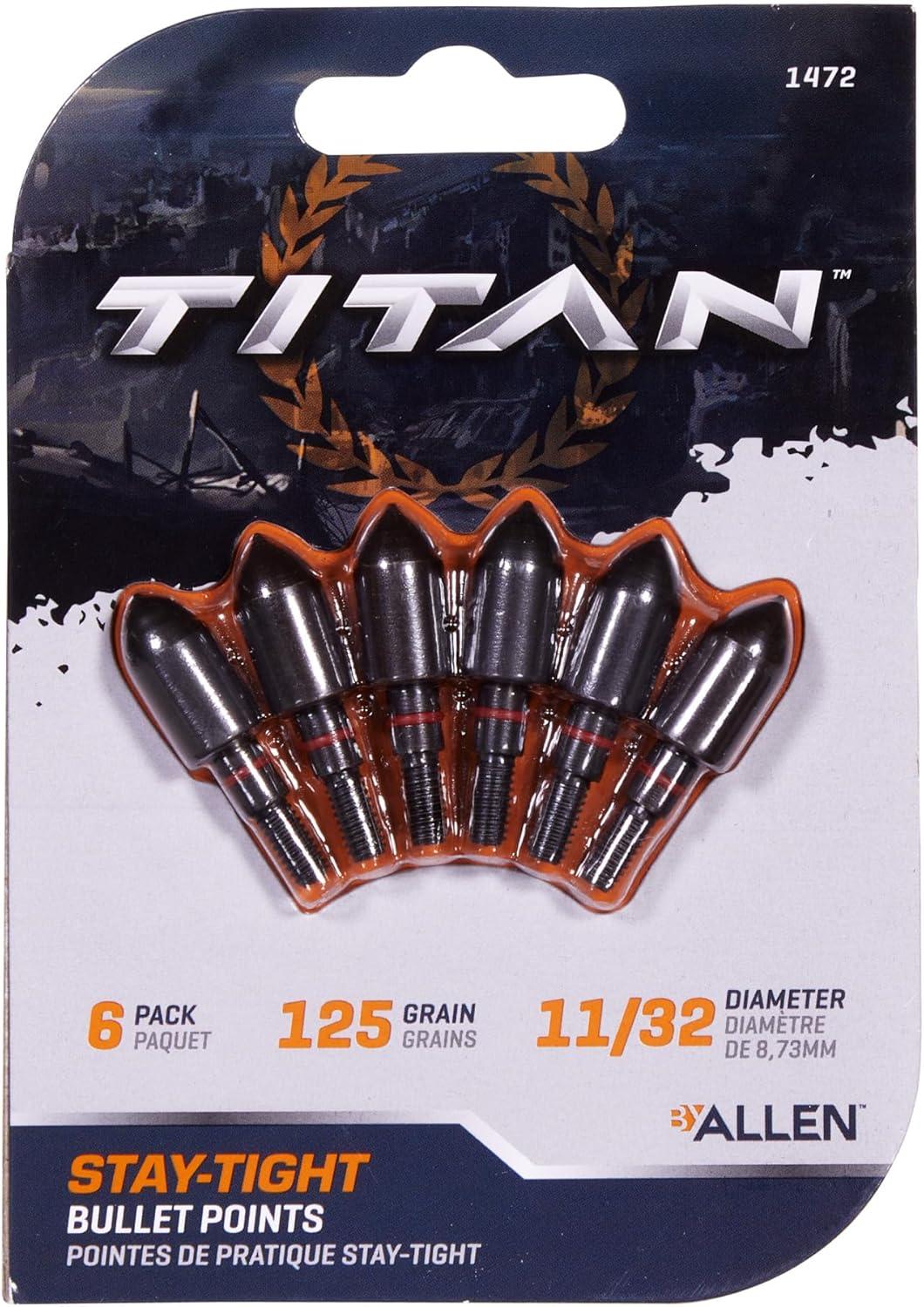 image:imageAllen Company Titan Archery StayTight Bullet Points for Target Practice 6Pack Black1132 125 gra