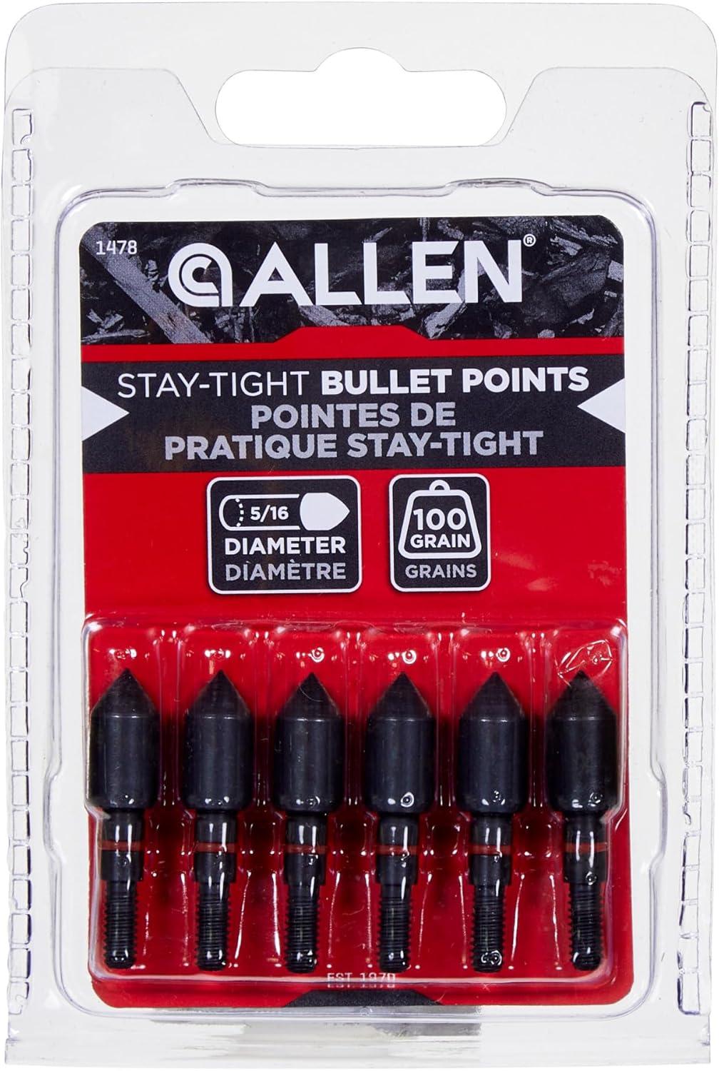 image:imageAllen Company Titan Archery StayTight Bullet Points for Target Practice 6Pack Black516 100 gra