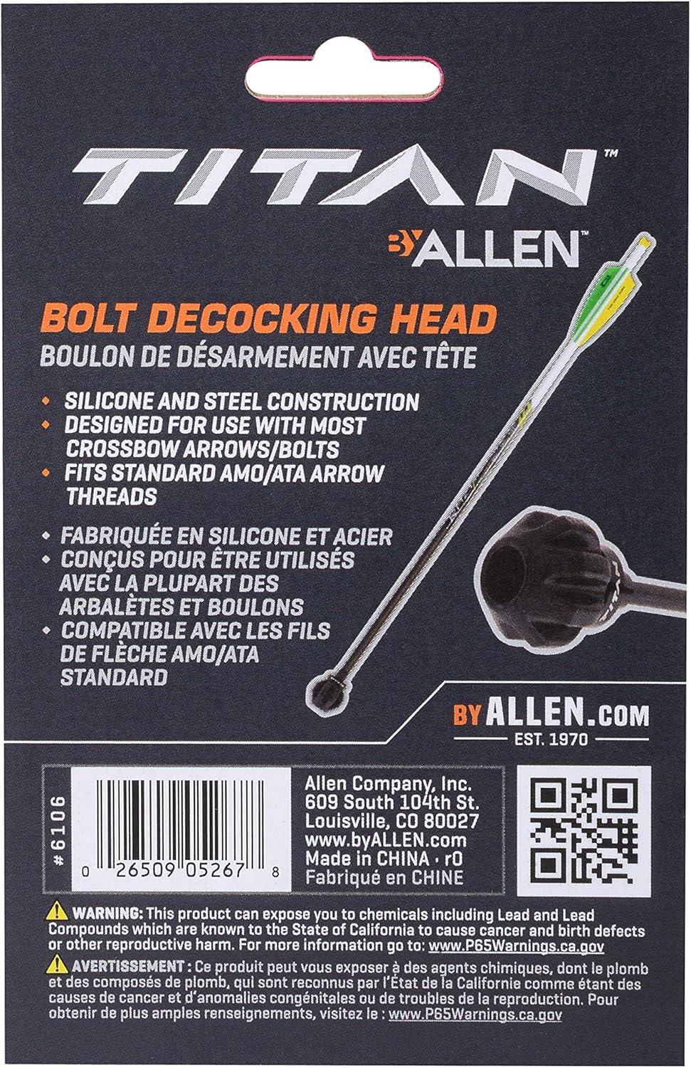 image:imageAllen Company Titan Crossbow Bolt DeCocking Head Standard Arrow Threads Black