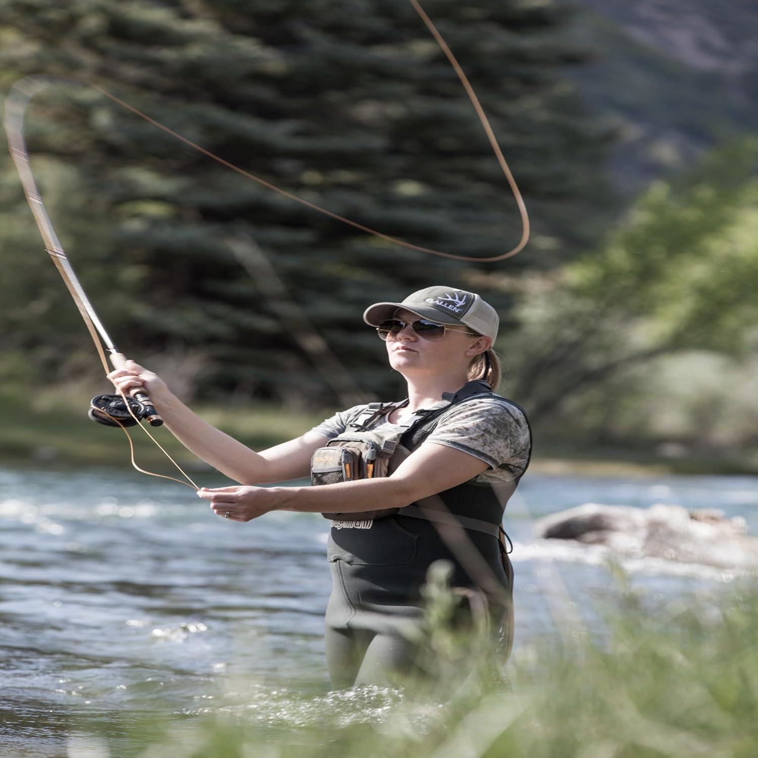 image:imageAllen Company UltraLight Gallatin Strap Pack Fishing Vest Fits up to 4 TackleFly Boxes 14 Accessory PocketsGray