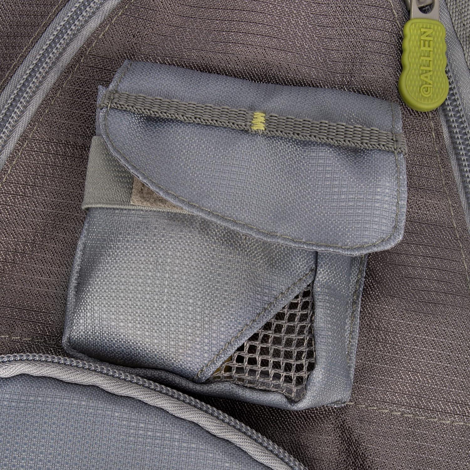 image:imageAllen Company UltraLight Gallatin Strap Pack Fishing Vest Fits up to 4 TackleFly Boxes 14 Accessory PocketsGrayLime