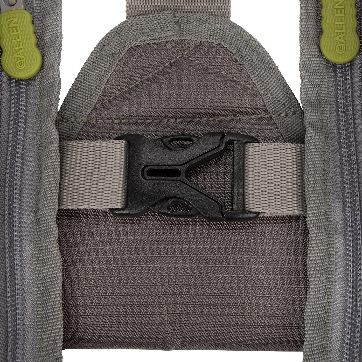 image:imageAllen Company UltraLight Gallatin Strap Pack Fishing Vest Fits up to 4 TackleFly Boxes 14 Accessory PocketsGrayLime