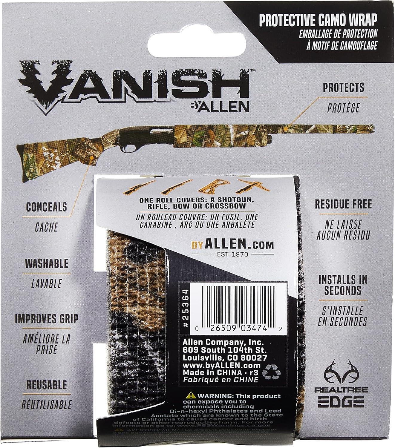 image:imageAllen Company Vanish Camo Rifle Wrap Protective Shotgun Hunting Gun Skin Reusable and Washable 2IN by 15FTRealtree Edge
