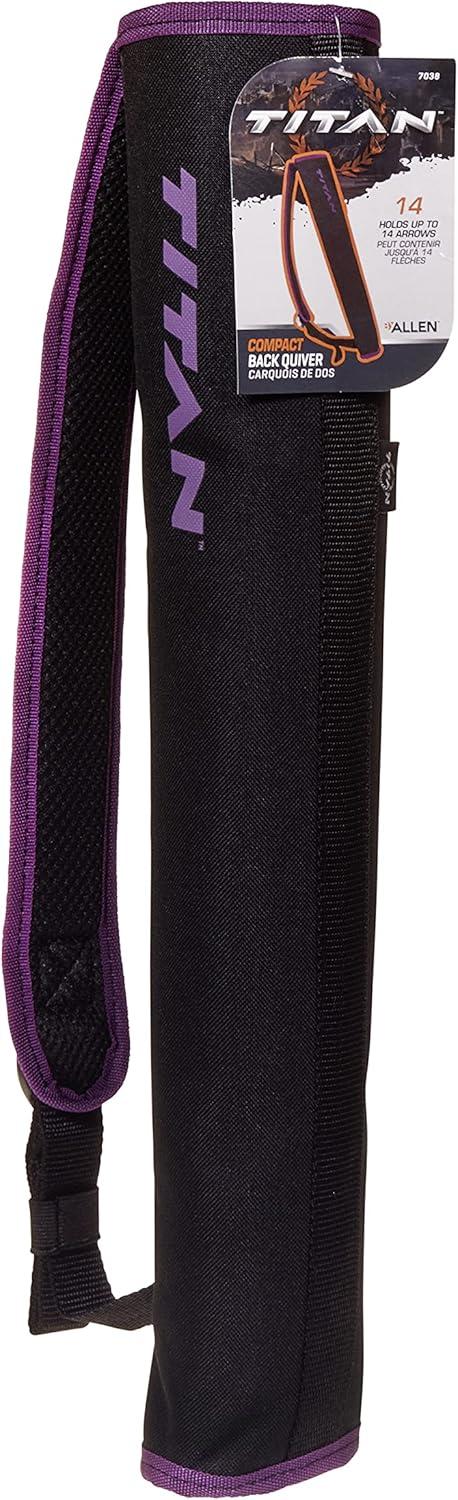 image:imageAllen Company Youth Archery Back Arrow Quiver Compact and Adjustable Sling Design Ideal Arrow Holder for Young Archers 19 Inches Long Fits 14 ArrowsPurpleBlack