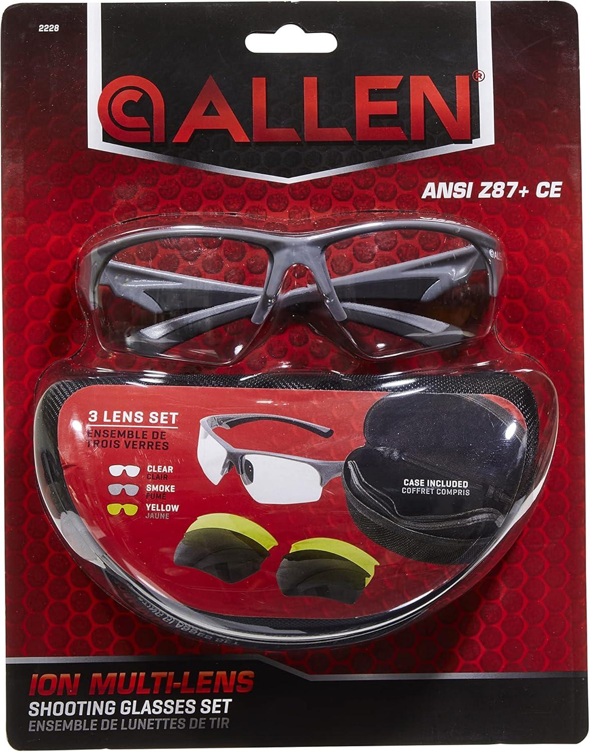 image:imageIon Ballistic Shooting Glasses 3 Interchangeable Lens Set Clear Yellow Smoke Padded Nose and Temple Comes with Zipper Case for Storage ANSI Z871 Rated CE ISO1231212103 ClearYellowGray