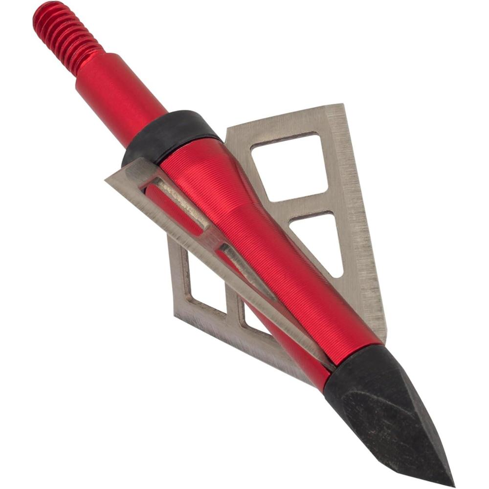 image:imageAllen Company Photon Hunting Broadhead 1125 inches Cutting Diameter 100125 Grain Aluminum Ferrule Stout 032 inch Thick Stainless Steel Blades Carbon Steel Chisle Tip125 Gra