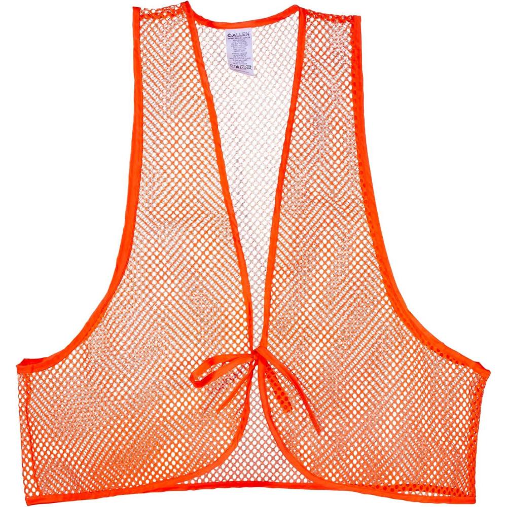 image:imageAllen Company Adult Blaze Orange Mesh Hunting Vest with a FrontTie Closure HighVisibility Saftey Gear for Men and Women Fits over Clothes and Jacket One size
