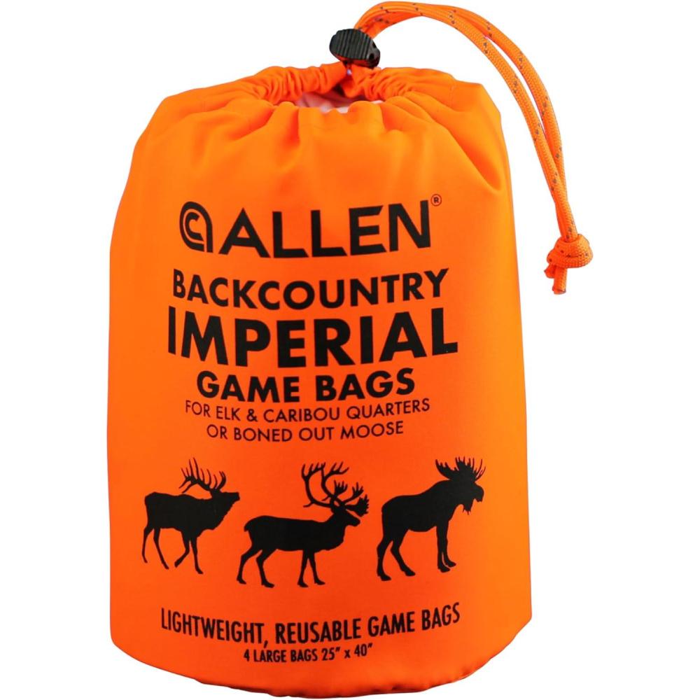 image:imageAllen Company Backcountry Quarter Bag Reusable HeavyDuty Drawstring Hunting Meat Bags Durable Big Game Bags for Elk Caribou Deer 4Pack 40L x 25W White1 Count Pack of 4