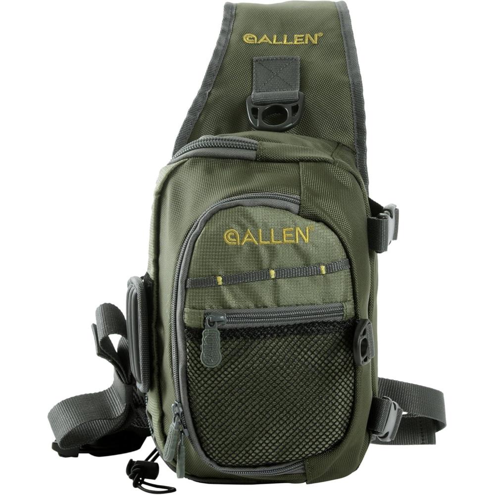 image:imageAllen Company Cedar Creek Fly Fishing Sling Pack Fits up to 4 TackleFly Boxes and Other Accessories GrayLime and Olive Green