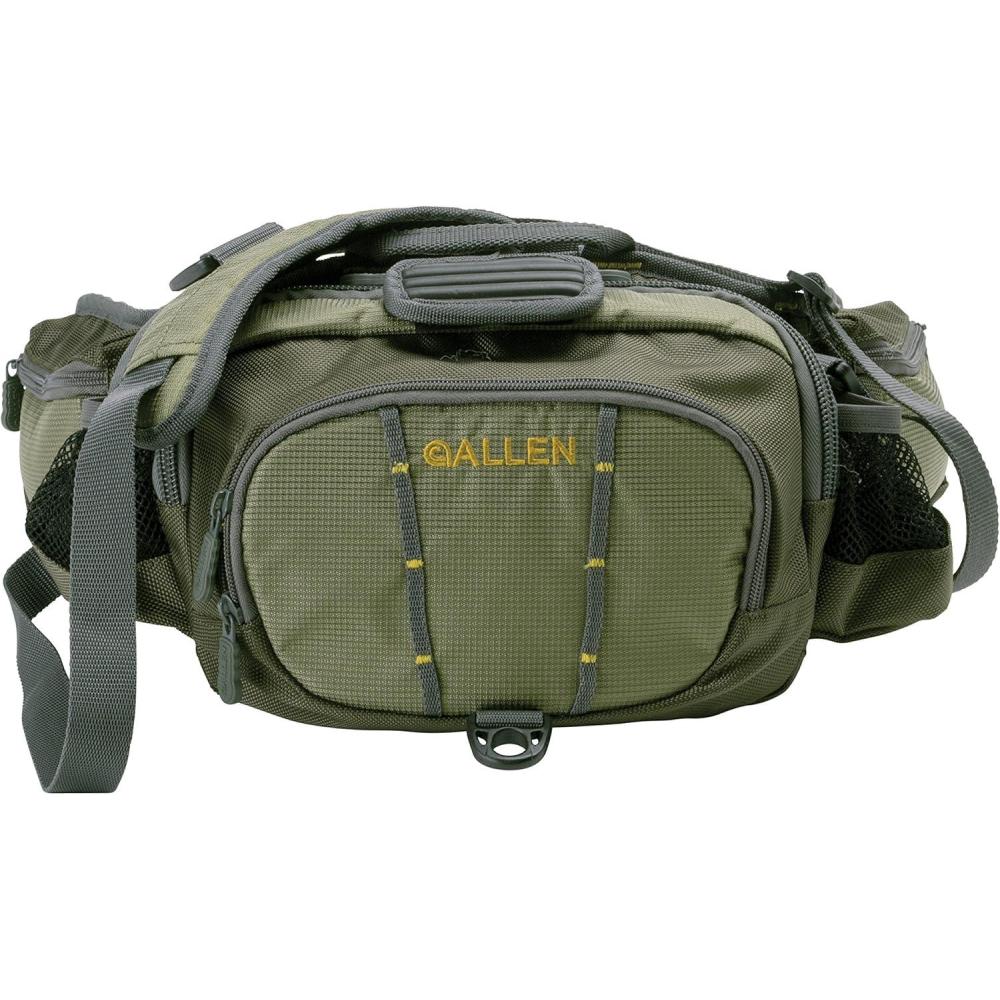 image:imageAllen Company Eagle River Lumbar Fly Fishing Pack Holds 6 Fly Boxes ZipDown Workstation Waist Bottle Pockets Durable Outdoor Waist Pack GrayLime and Olive GreenOlive Green