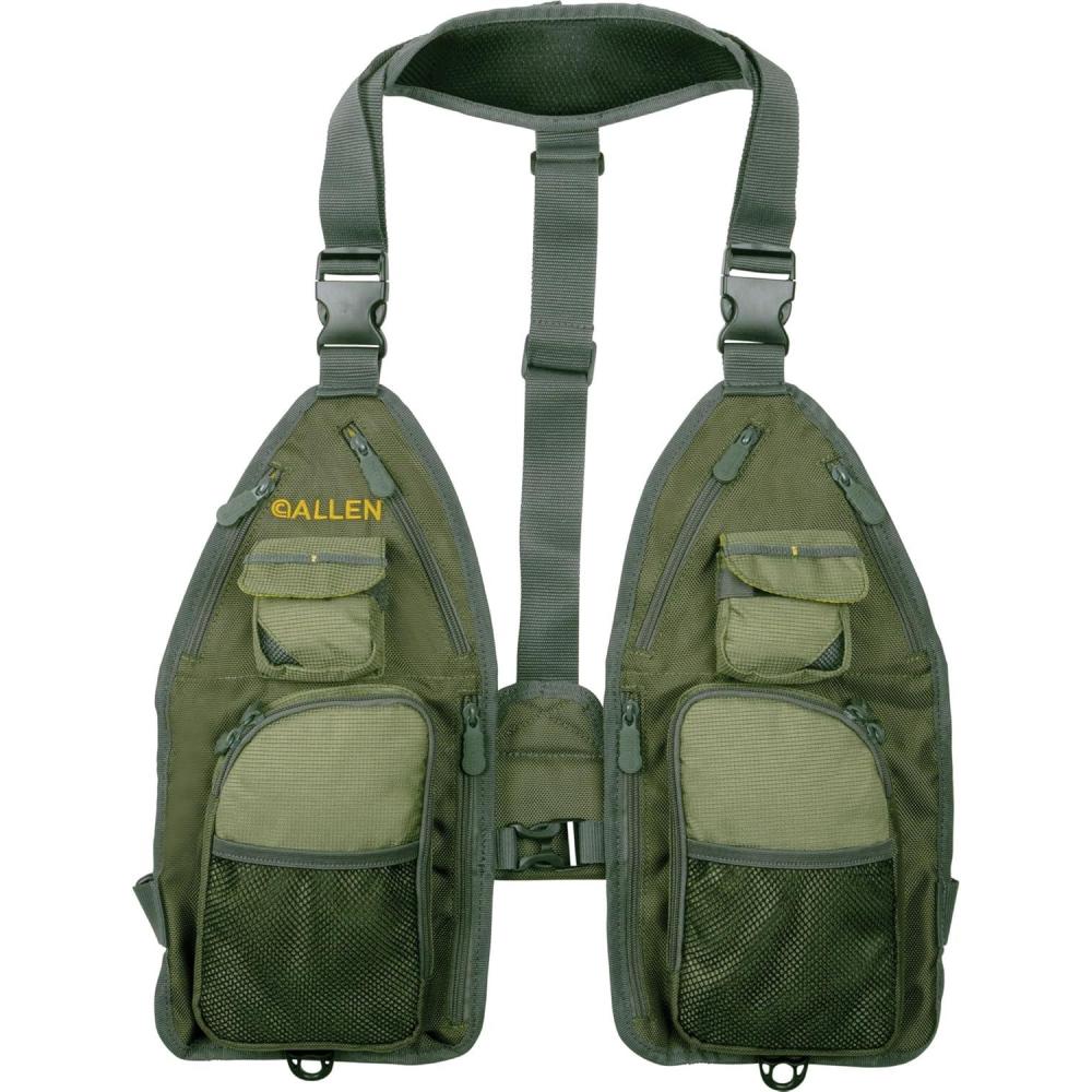 image:imageAllen Company UltraLight Gallatin Strap Pack Fishing Vest Fits up to 4 TackleFly Boxes 14 Accessory PocketsGray