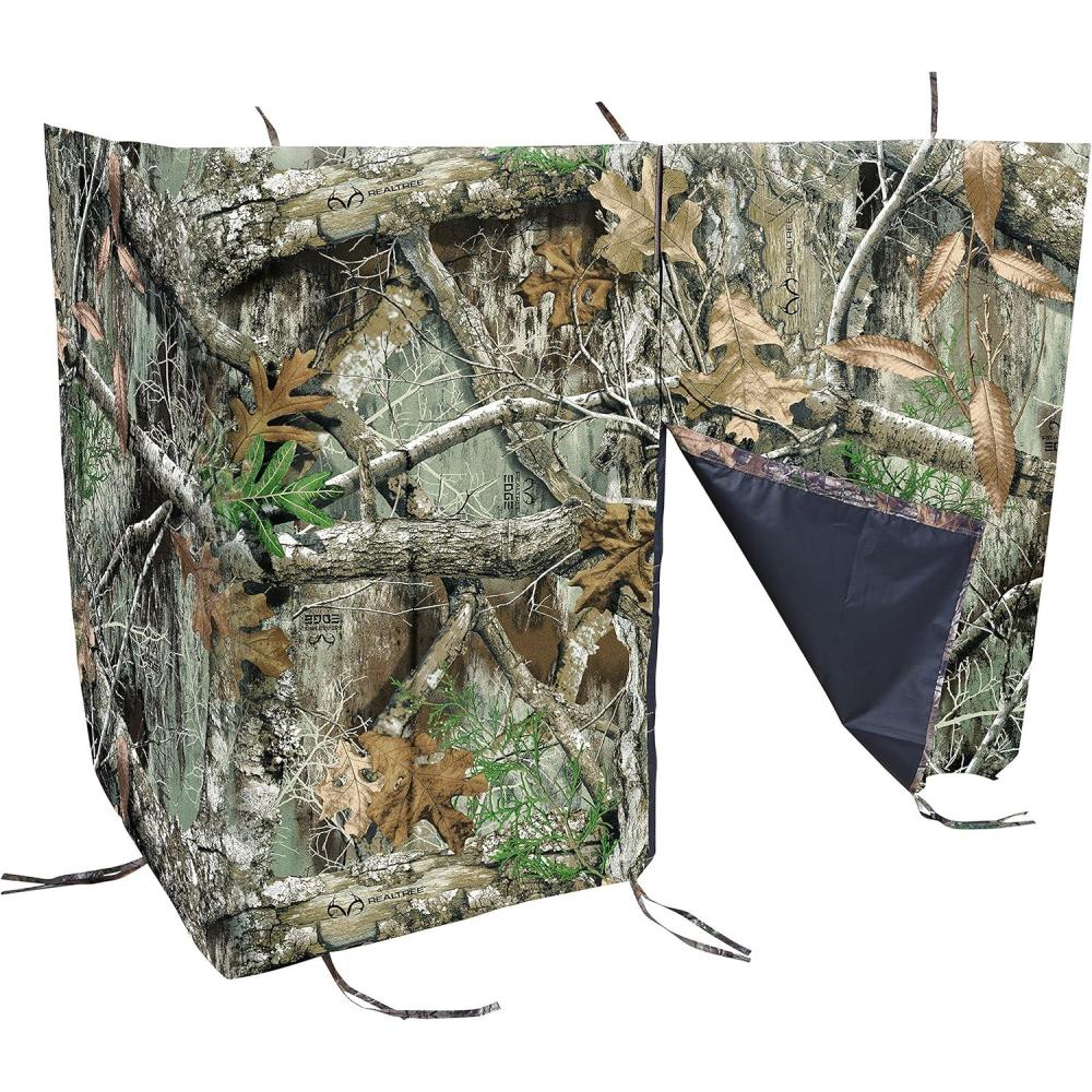 image:imageAllen Company Vanish Magnetic Treestand Cover Blind Kit  Tree Stand Camo Blind Cover for Deer Elk and Moose Hunting  Quick Set Up and Take Down  Realtree Edge Camo  35 x 96