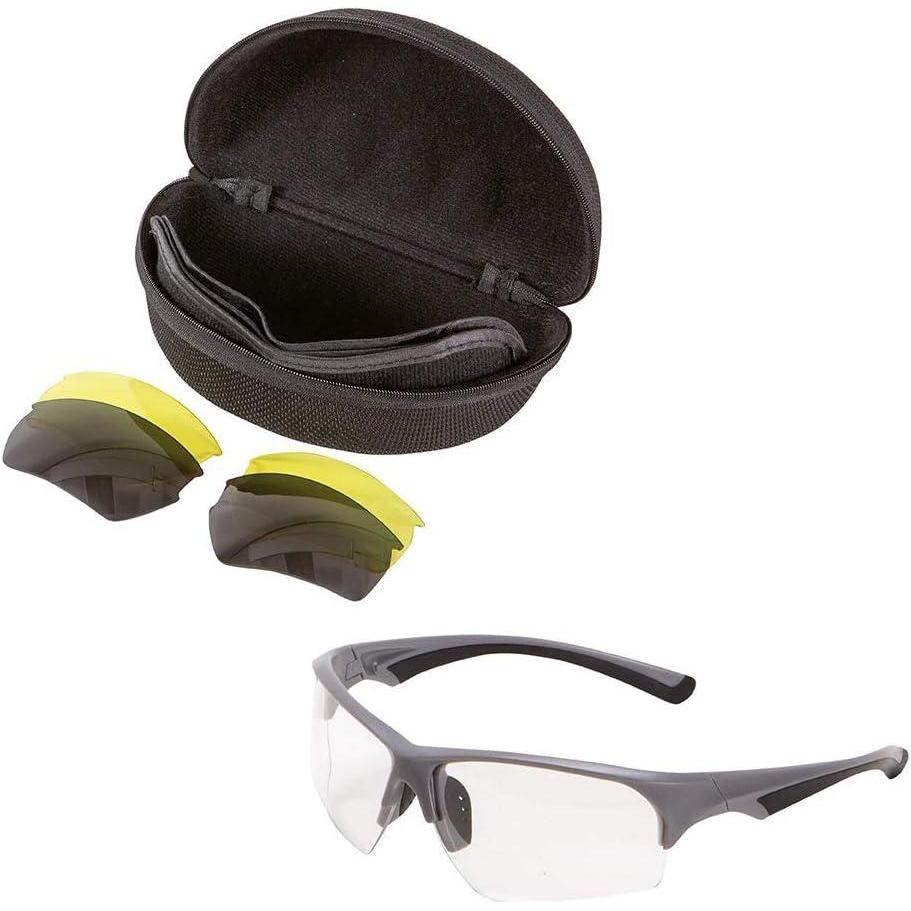 image:imageIon Ballistic Shooting Glasses 3 Interchangeable Lens Set Clear Yellow Smoke Padded Nose and Temple Comes with Zipper Case for Storage ANSI Z871 Rated CE ISO1231212103 ClearYellowGray