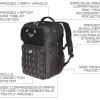 Allen Company Tac-Six Berm Tactical Backpack, Customizable MOLLE Connection System, with Padded Laptop Sleeve, 11 L x 9 W 17 H inches, 1683 cu.in. (27.6 liters), Black, one Size
